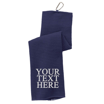 Microfiber waffle weave golf towel with hook